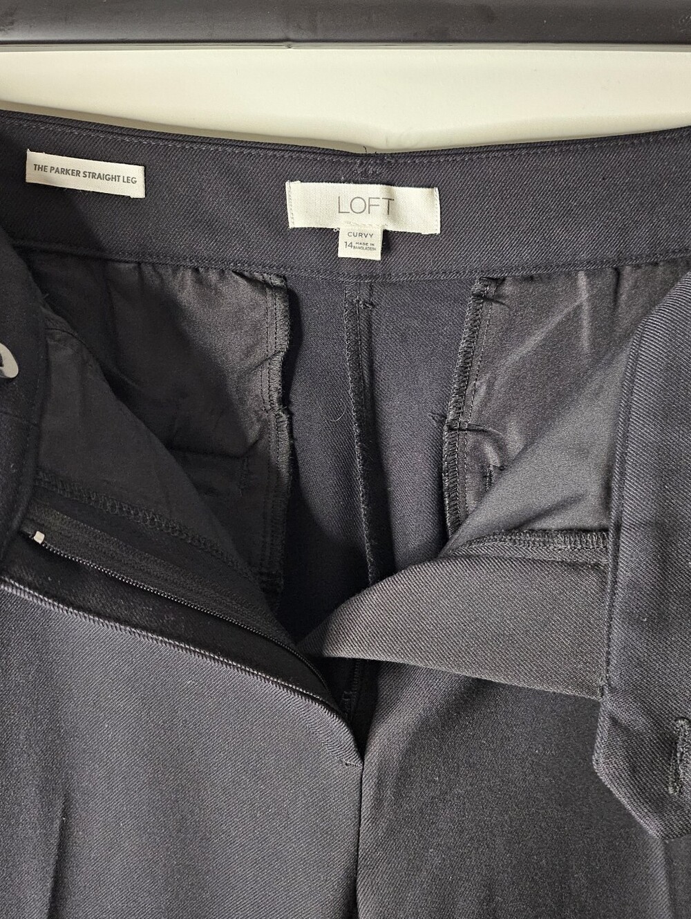 LOFT Curvy Parker Straight Leg Dress Pants Women’s 14 Black Work Trouser Career - Picture 7 of 14